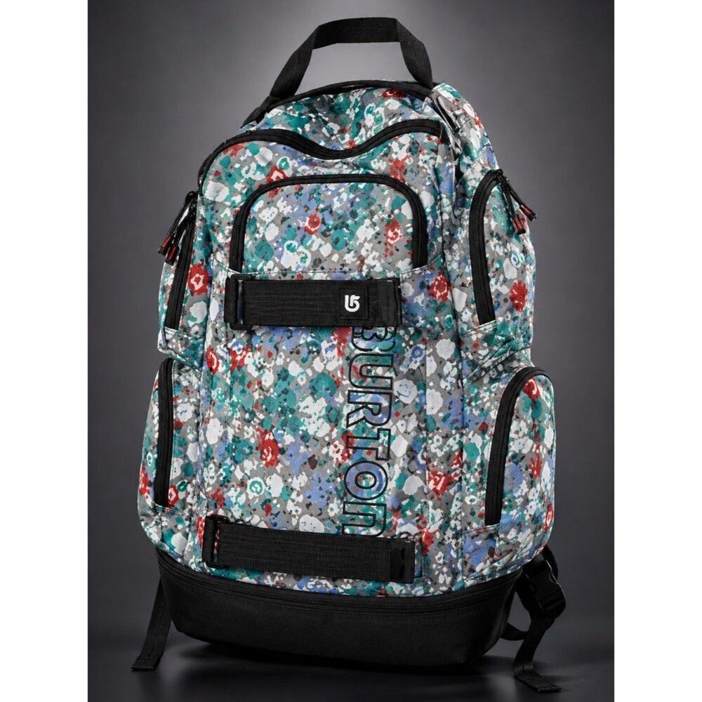 Burton Distortion 29L Backpack Floral Chambray School Skate Snowboarding EUC